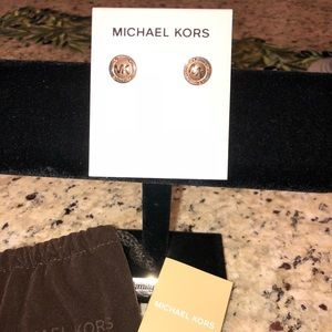 Michal Kors rose gold colored studded earrings